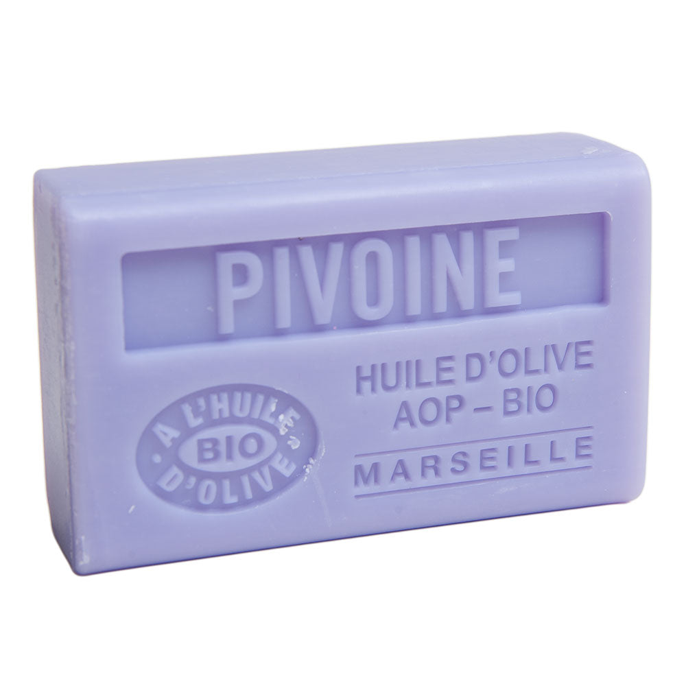 French Olive Oil Soap with Shea Butter, Peony Fragrance, 125g