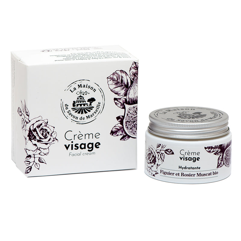 French Face Cream, Shea Butter and Argan Oil, Prickly Pear and Rose Fragrance, 50ml