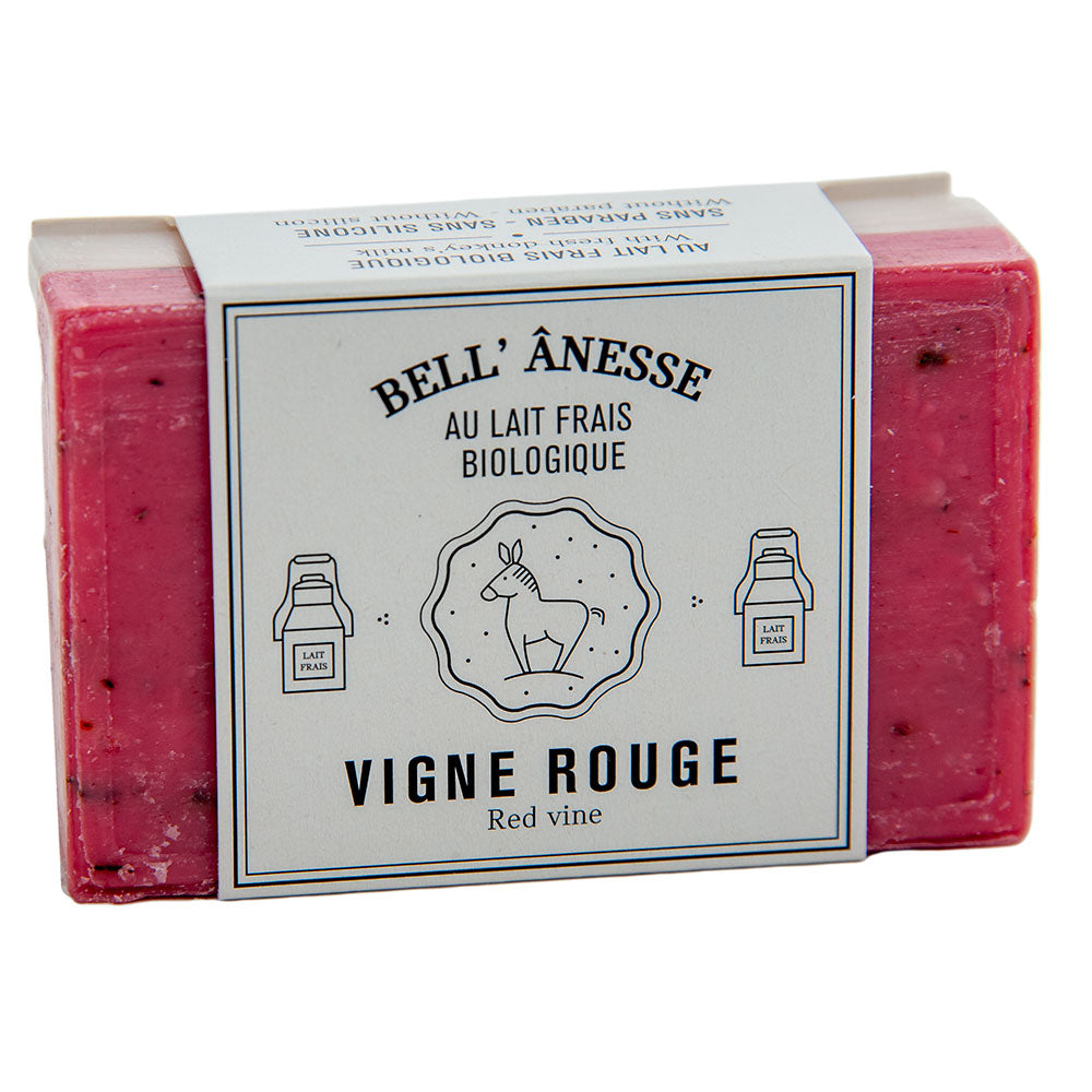 French Double Sided Exfoliating Soap, Shea Butter and Donkey Milk, Red Wine Fragrance, 125g