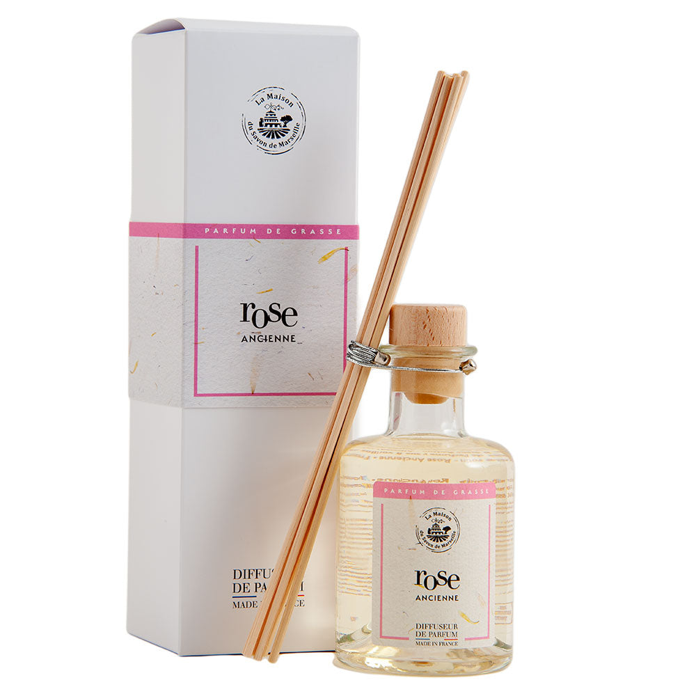 French Reed Diffuser, 8 Rattan Sticks, Rose Fragrance, 200ml