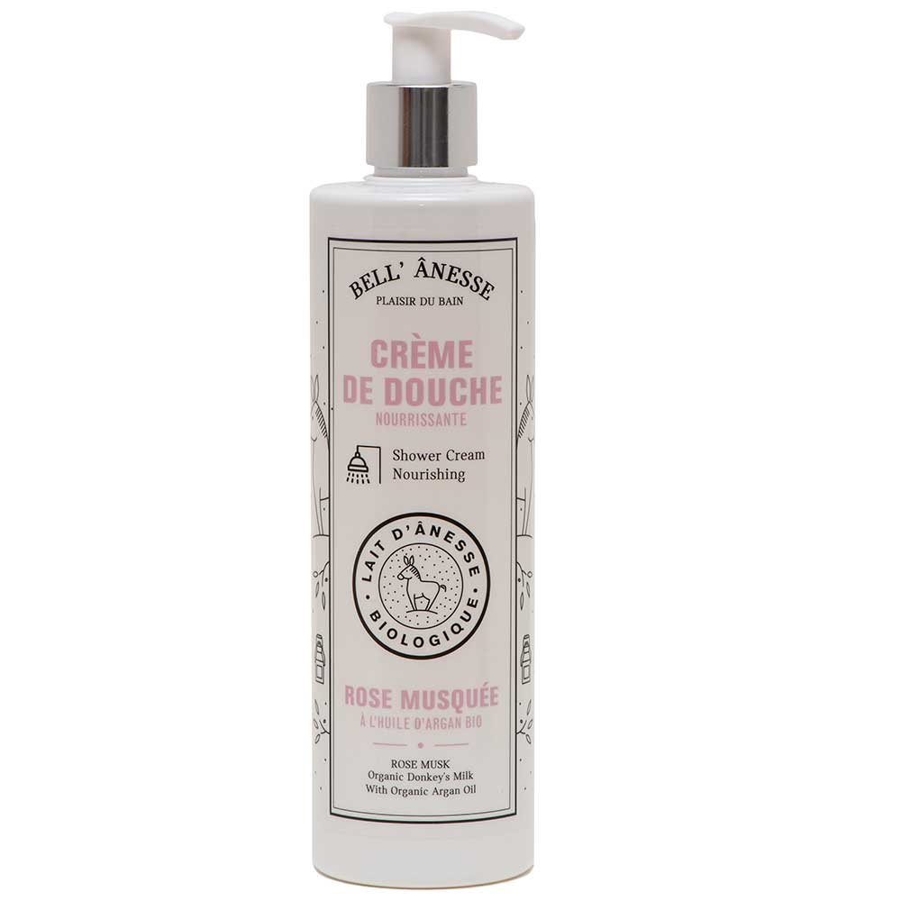 French Shower Cream, Donkey Milk and Argan Oil, Rose Musk Fragrance, 400ml