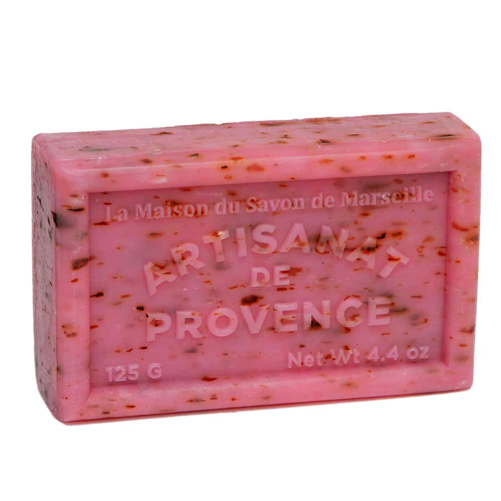 French Exfoliating Soap with Shea Butter, Rose Petals Fragrance, 125g