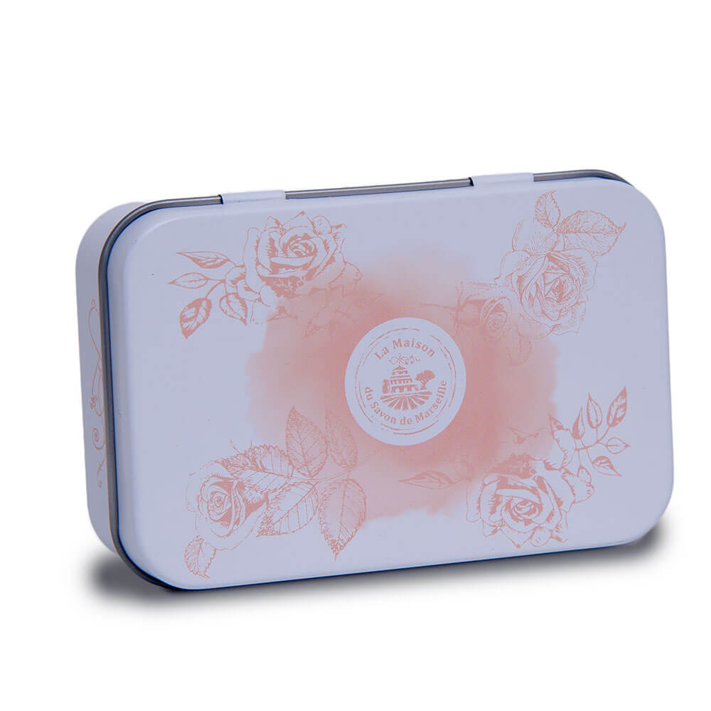 French Rose Soap Tin, Holds 125g Soap
