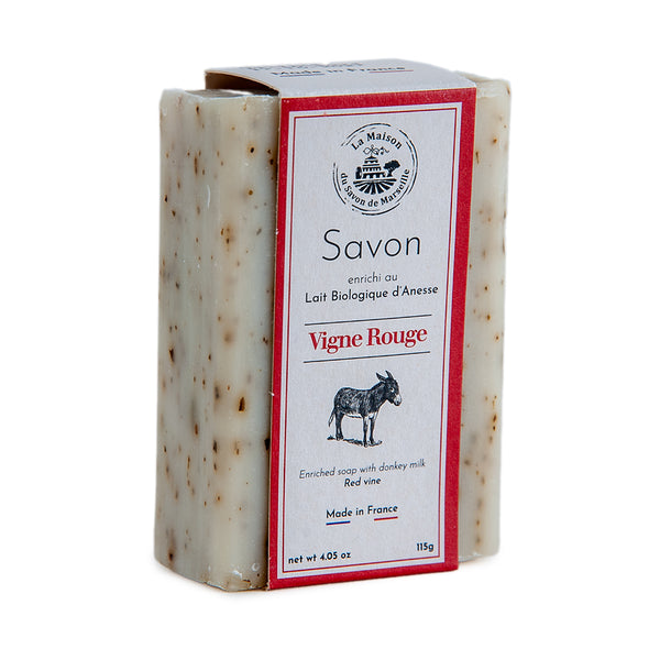 French Exfoliating Soap with Donkey Milk and Shea Butter, Red Wine Fragrance, 115g