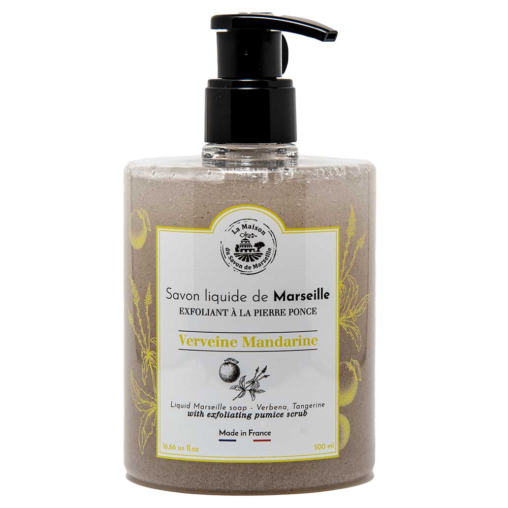 French Liquid Soap with Olive Oil and Pumice Stone, Verbena Mandarin, 500ml