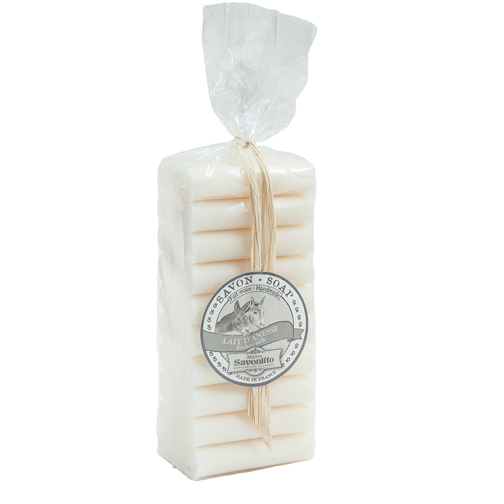 French Mini Soap Bars, Donkey Milk Enriched Gift Set, 10 x 24g