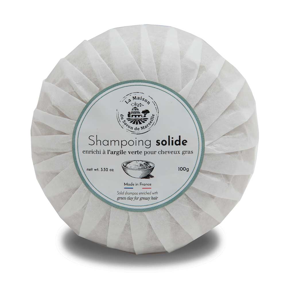 French Shampoo Bar, Greasy Hair, Green Clay Fragrance, 100g