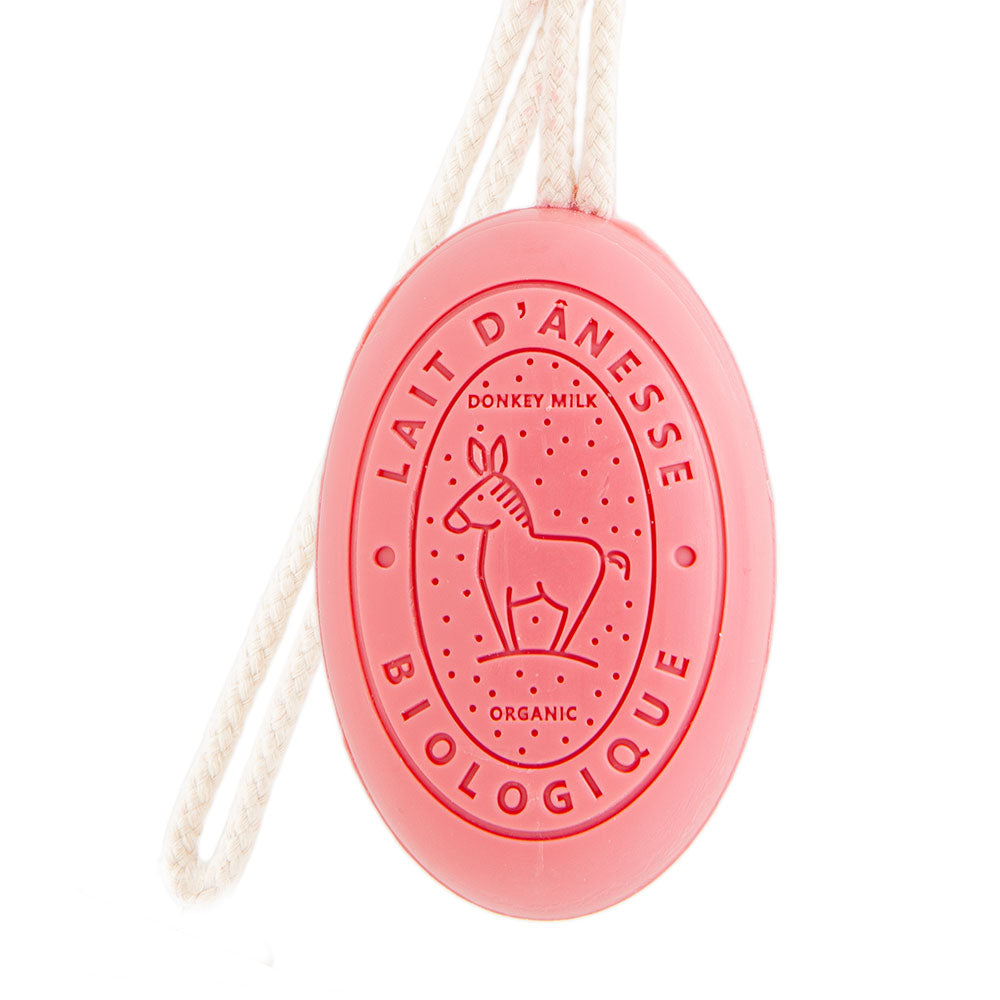French Soap on a Rope, Donkey Milk, Strawberry Fragrance, 175g