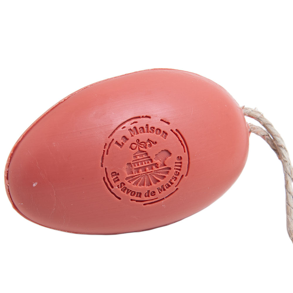 French Soap on a Rope, Donkey Milk and Shea Butter, Strawberry Rhubarb Fragrance, 175g