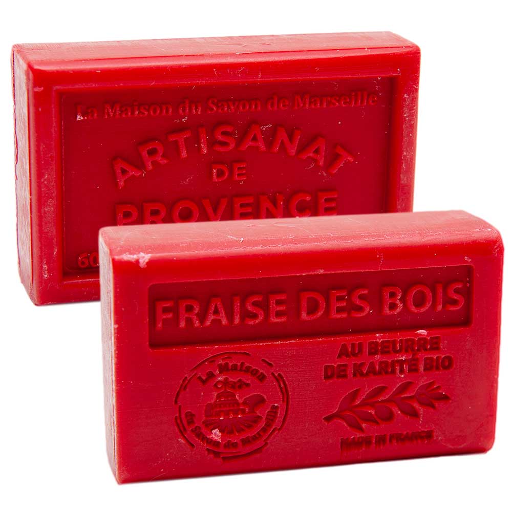 French Soap with Shea Butter, Strawberry Fragrance, 60g