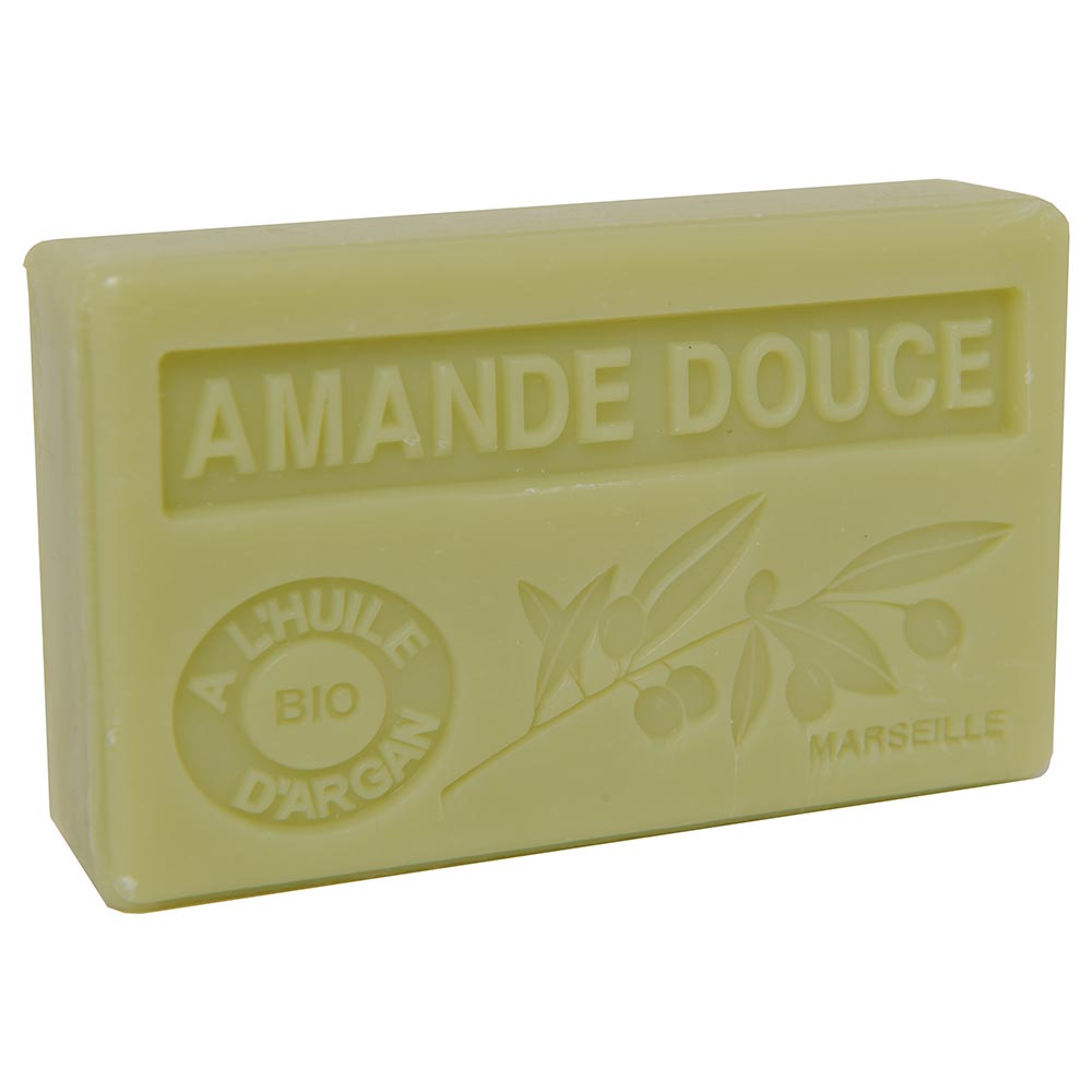 French Soap with Argan Oil, Sweet Almond Fragrance, 100g