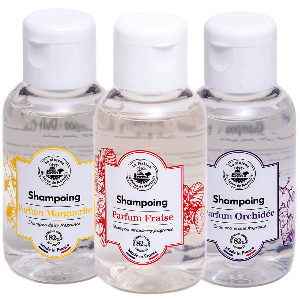 French Shampoo, Travel Size, Set of 3, Various Fragrances, 50ml