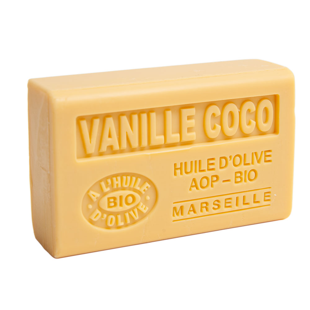 French Olive Oil Soap with Shea Butter, Vanilla Coconut Fragrance, 125g