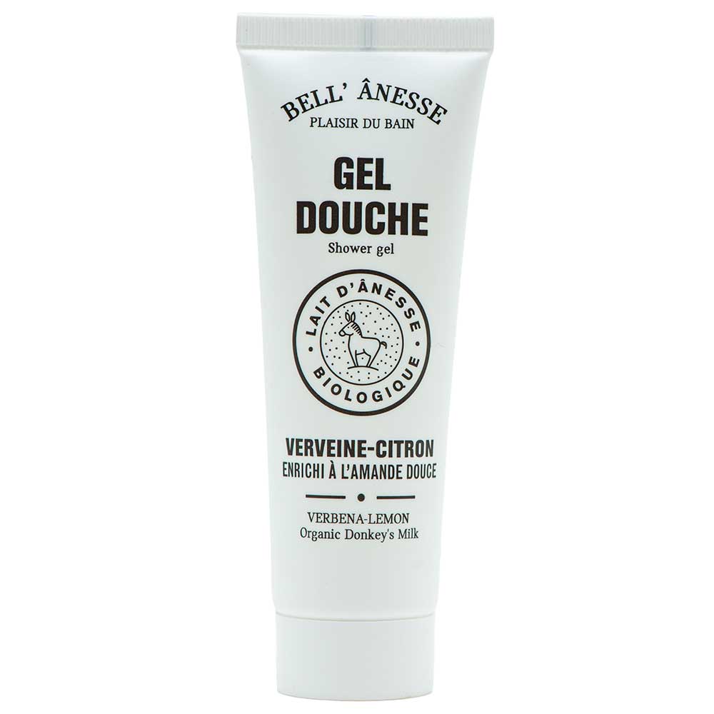 Travel Size Shower Gel with Donkey Milk, Lemon Verbena Fragrance, 30ml
