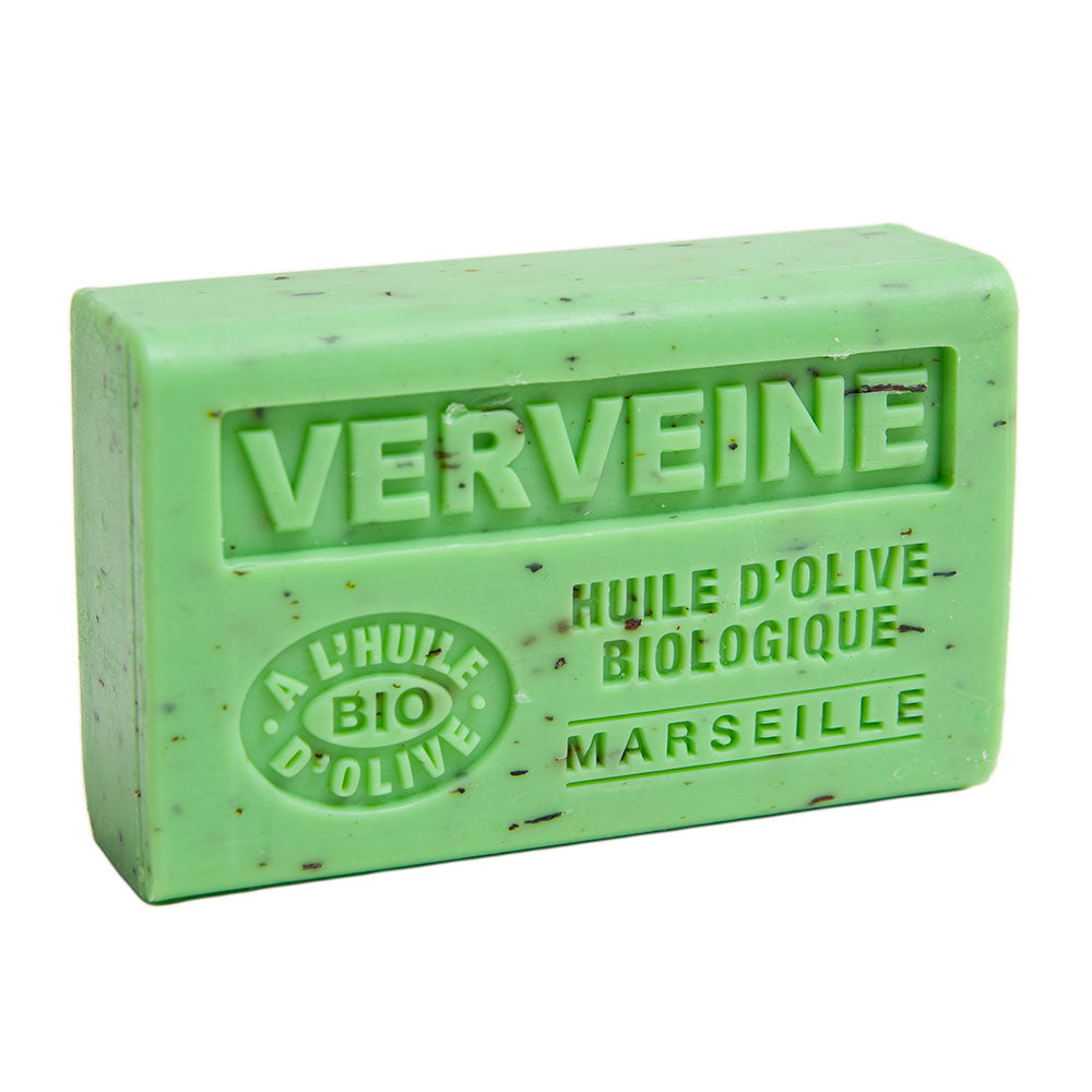 French Exfoliating Olive Oil Soap with Shea Butter, Verbena Fragrance, 125g