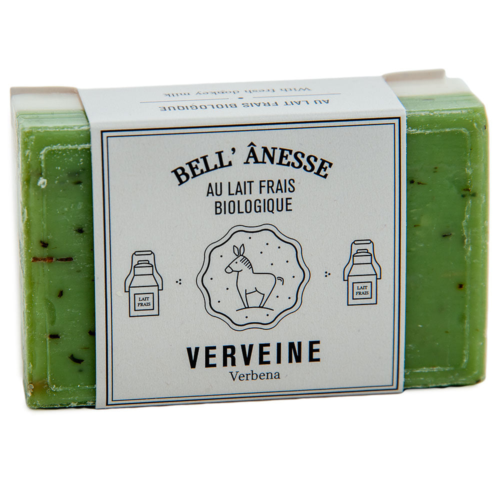 French Double Sided Exfoliating Soap, Shea Butter and Donkey Milk, Verbena Fragrance, 125g