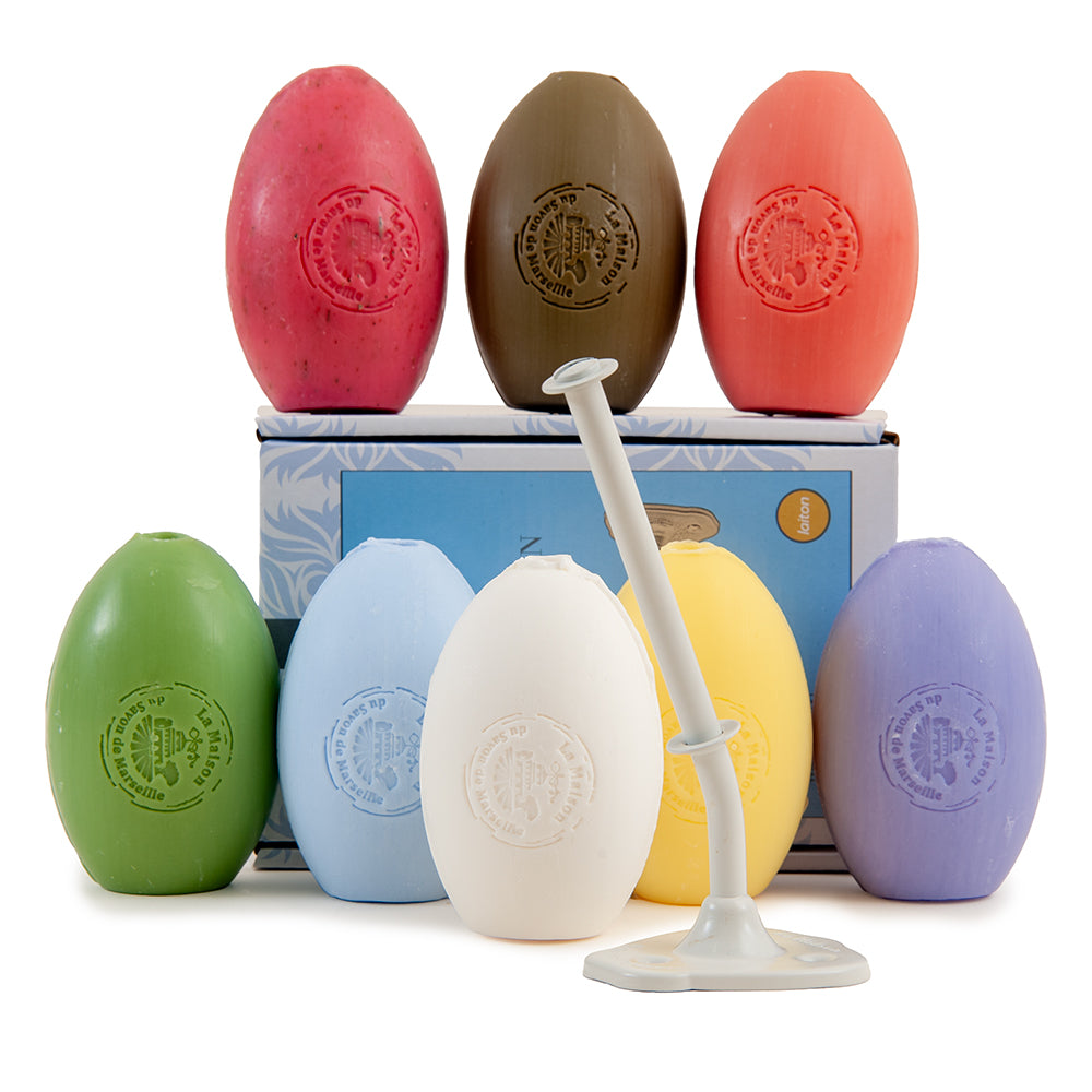 Wall Rotating White Soap Holder, with 270g Argan Oil Soap