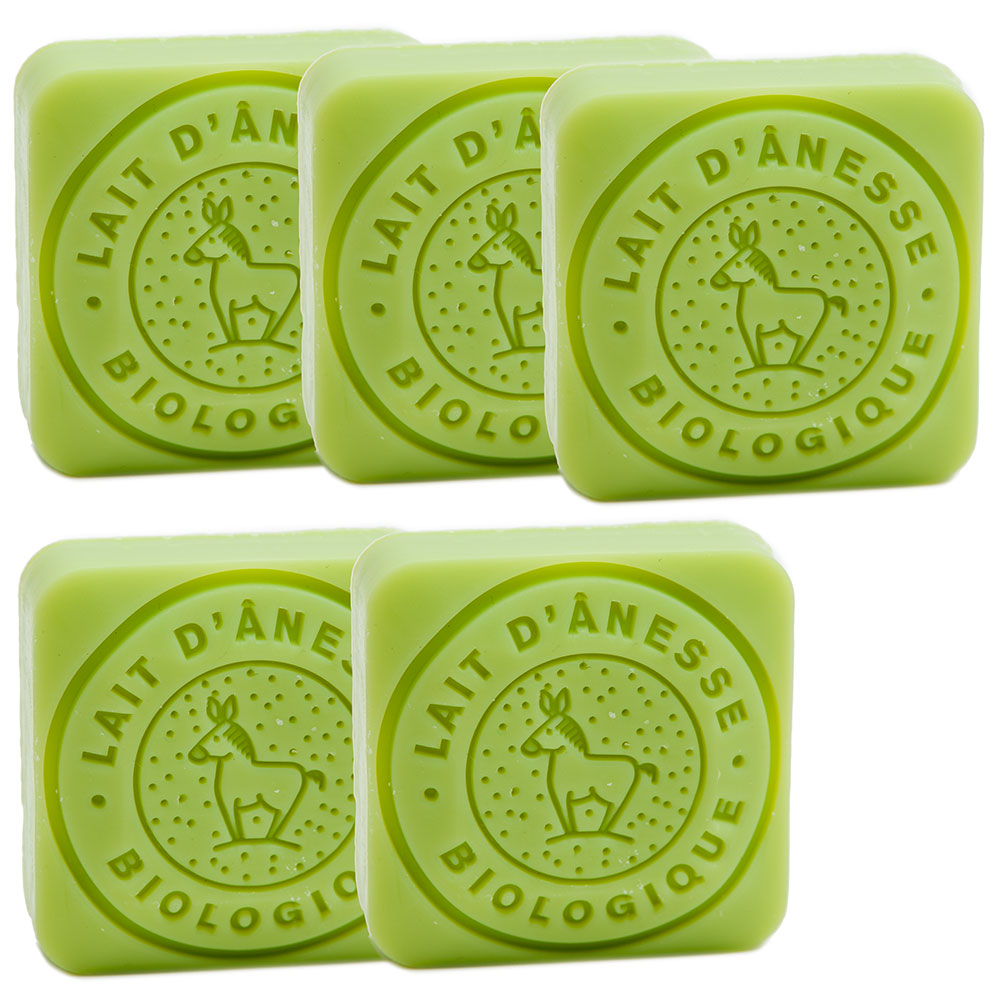 French Donkey Milk Soap, Verbena Fragrance, Set of 5, 30g