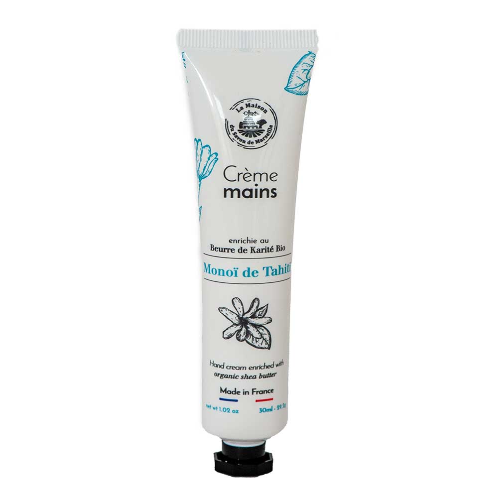 French Hand Cream, Shea Butter and Argan Oil, Monoi Fragrance, 30ml