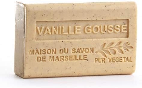 French Exfoliating Soap with Shea Butter, Vanilla Gousse Fragrance, 125g